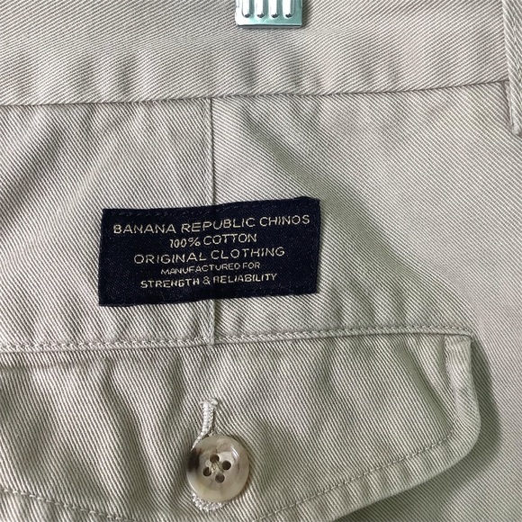 Banana Republic Mens 100% Cotton Cuffed Smithfield Chinos Size 35 “x 30.5” - Picture 6 of 8